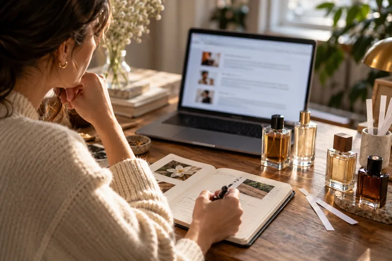 Lecture d’informations en ligne avec un carnet de comparaison.