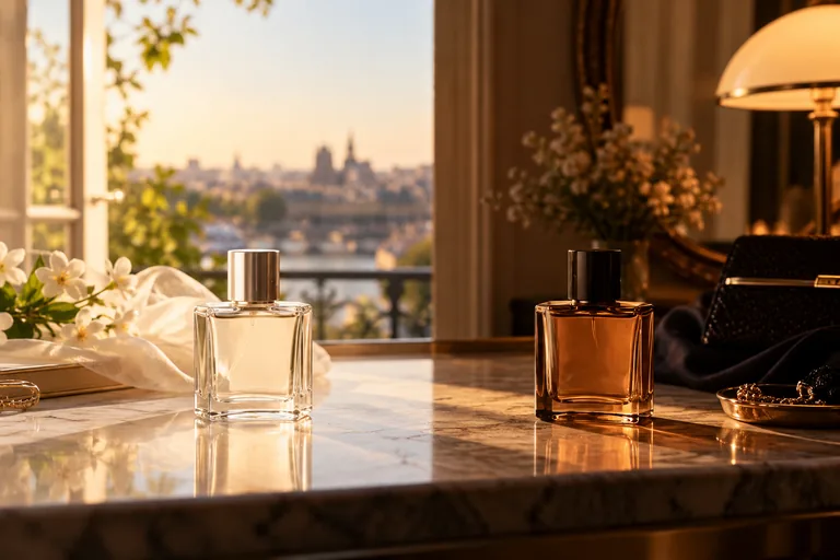 Deux parfums séparés pour évoquer une alternance dans la journée.